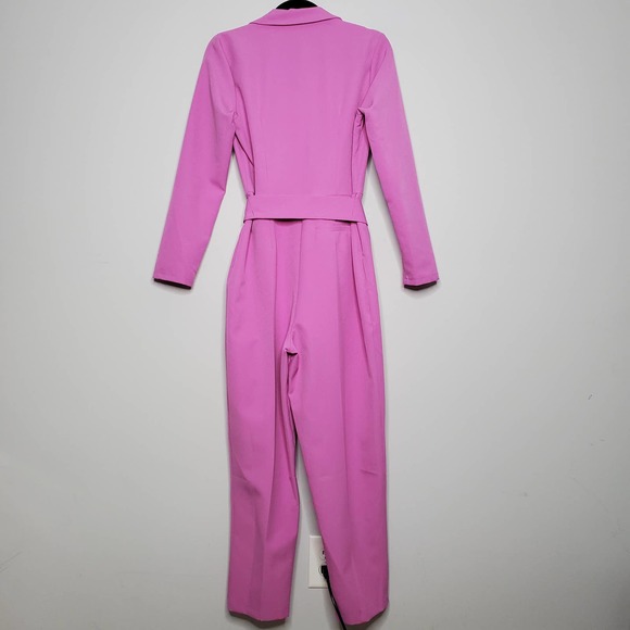 ASOS DESIGN • Pink Purple Minimal Belted Tux Jumpsuit NEW Sz 8 - Picture 6 of 6